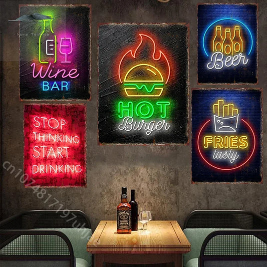 Mini Neon Food Signs